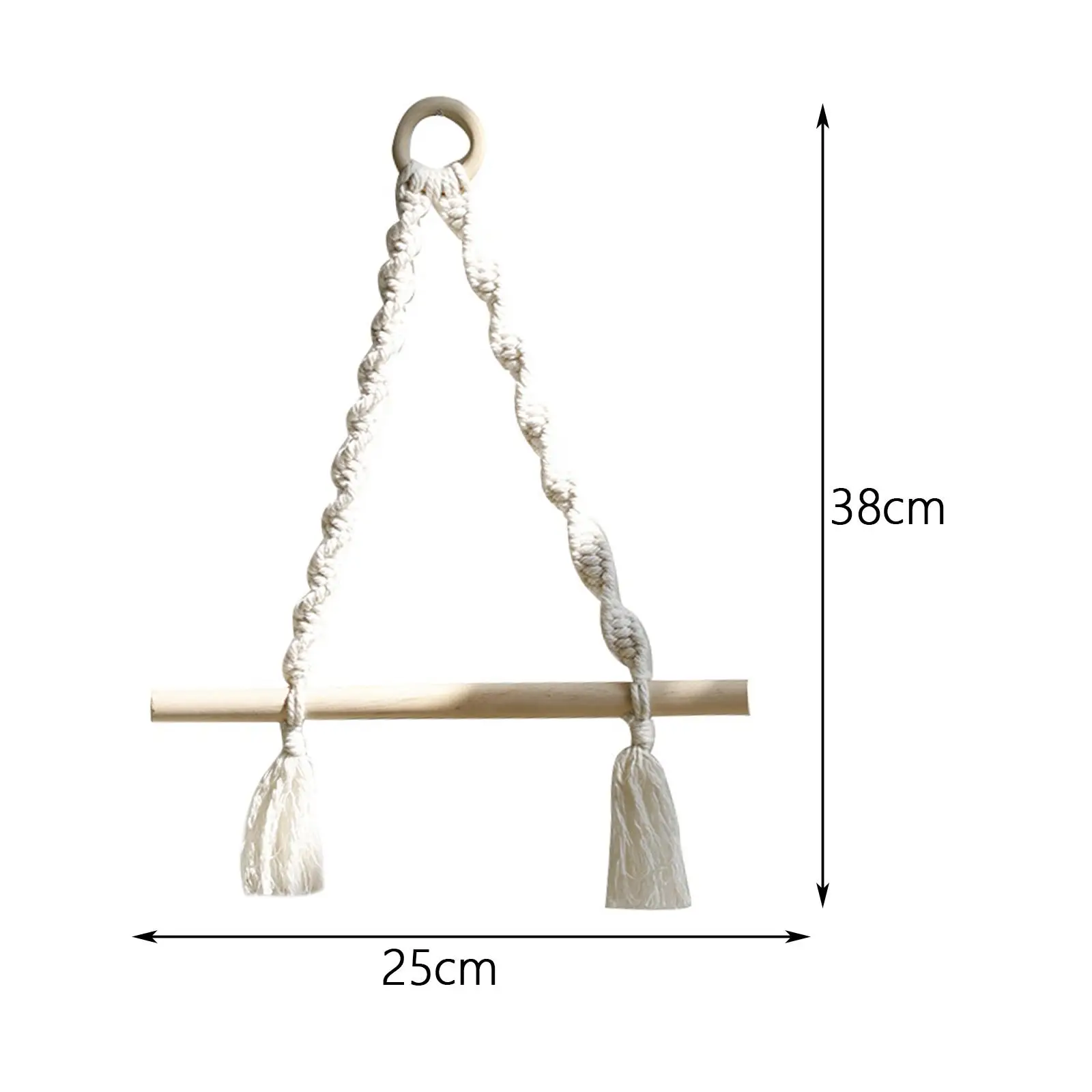 Macrame Toilet Paper Holder Wall Mounted Boho Towel Rack Toilet Tissue Roll Holder for Keys Restaurant Washroom Living Room