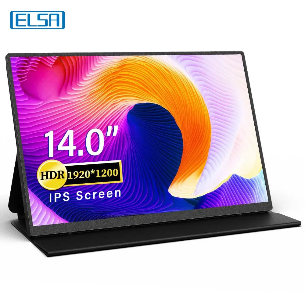 ELSA ޴ , PC Ʈ Xbox PS4 PS5 ġ, 60HZ ÷, CŸ ̴ HDMI ũ, 14 ġ, FHD 1920X1200