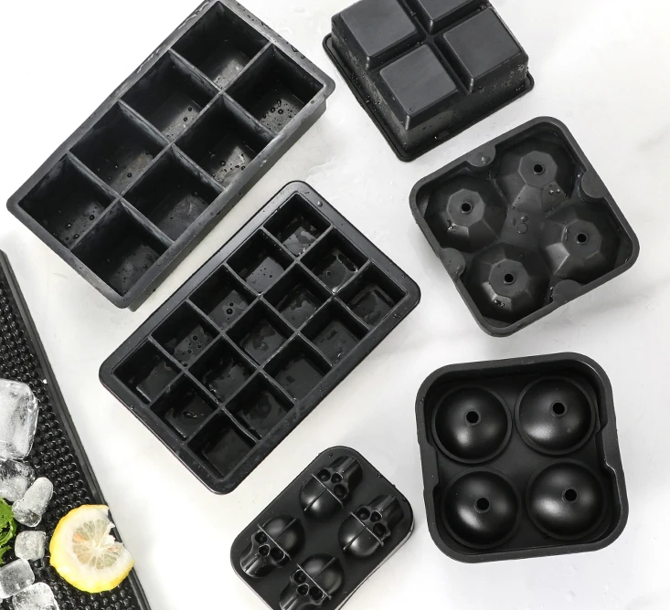 Food grade silicone ice cube mold whiskey large square ice cube box