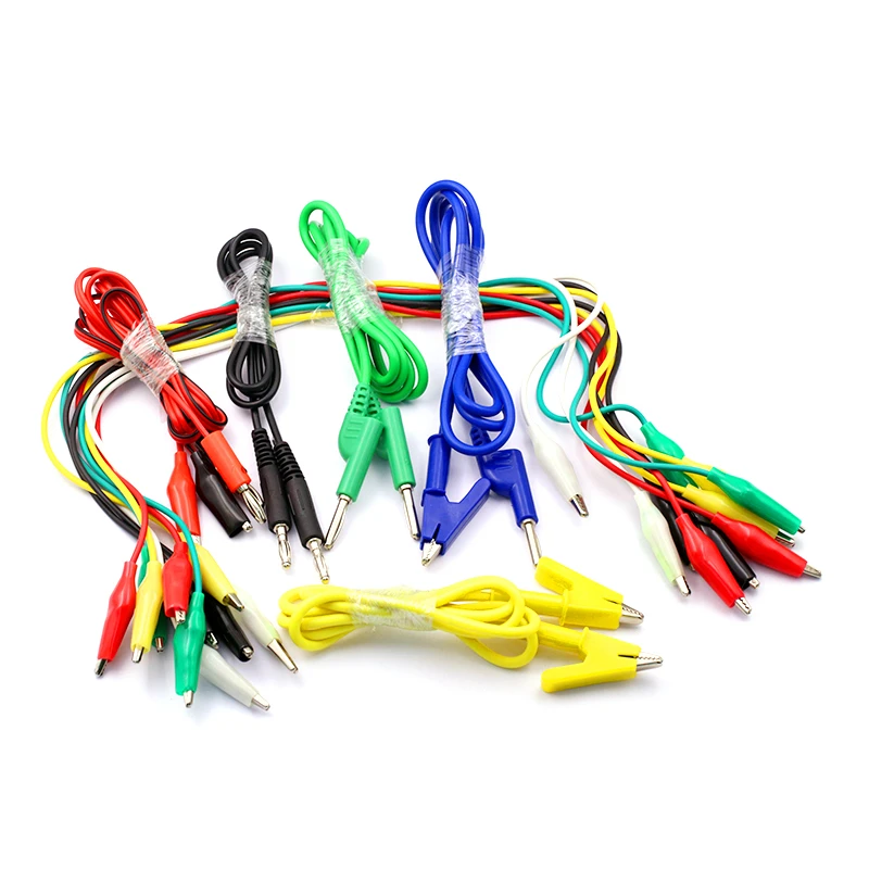 Double Crocodile Pinch Banana Plug To Crocodile Pinch Power Test Wire Color Connecting Wire 2 Wires 4 Clips