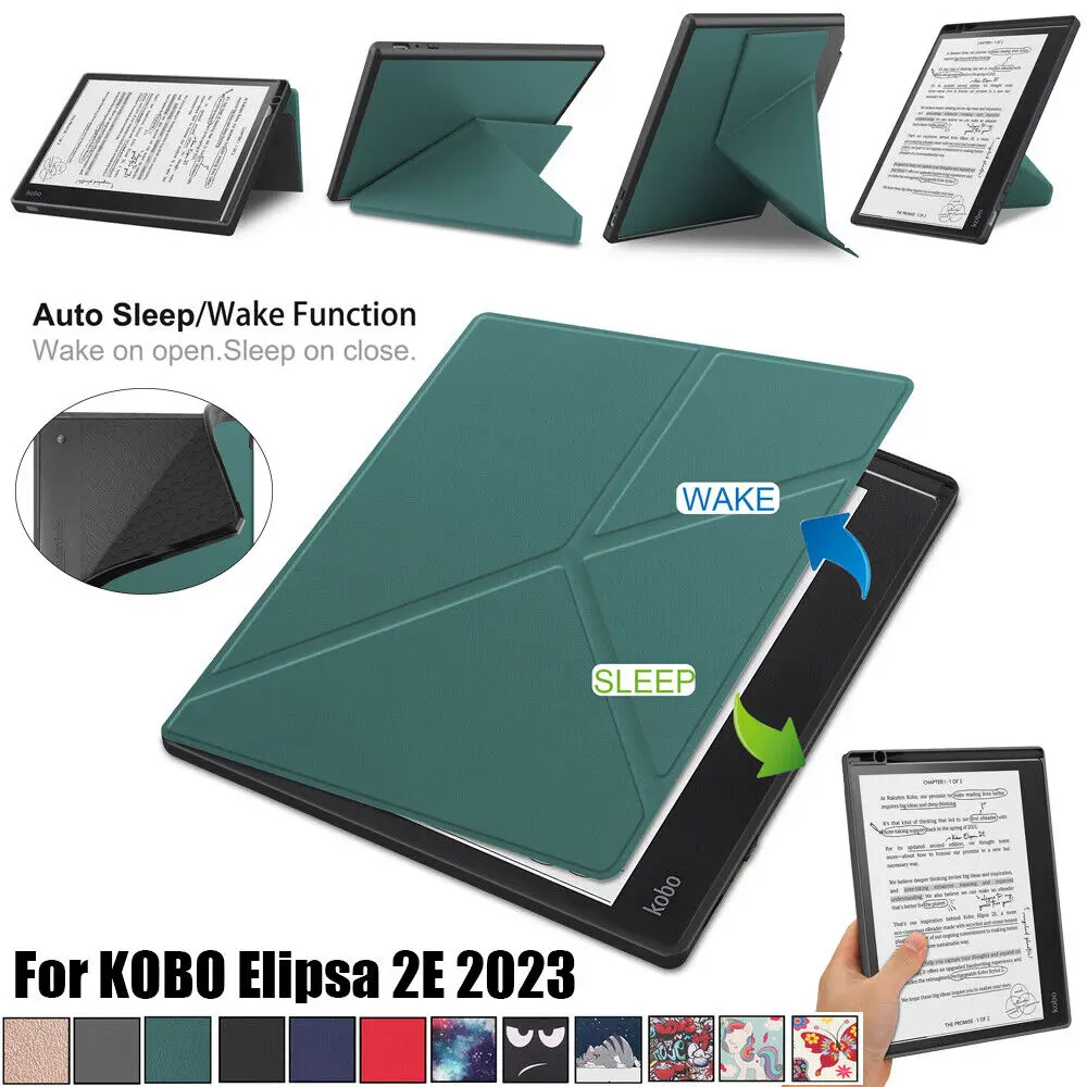 

Slim Protective Smart Leather Stand Folio Shell Soft TPU Matte Back Cover Case for Kobo Elipsa 2E 10.3 inch Released 2023