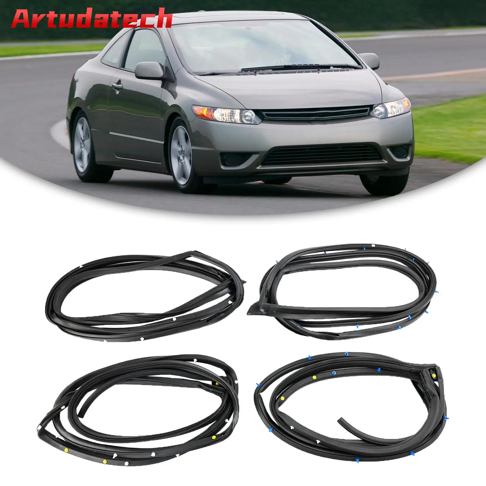

4 шт., прокладки для дверей Honda Civic 2006-2011
