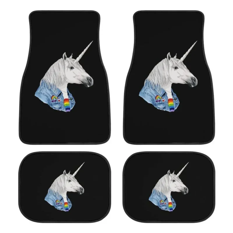 

Набор автомобильных напольных ковриков Magic Unicorn из 4 предметов, Резиновые Нескользящие коврики с принтом для украшения салона автомобиля