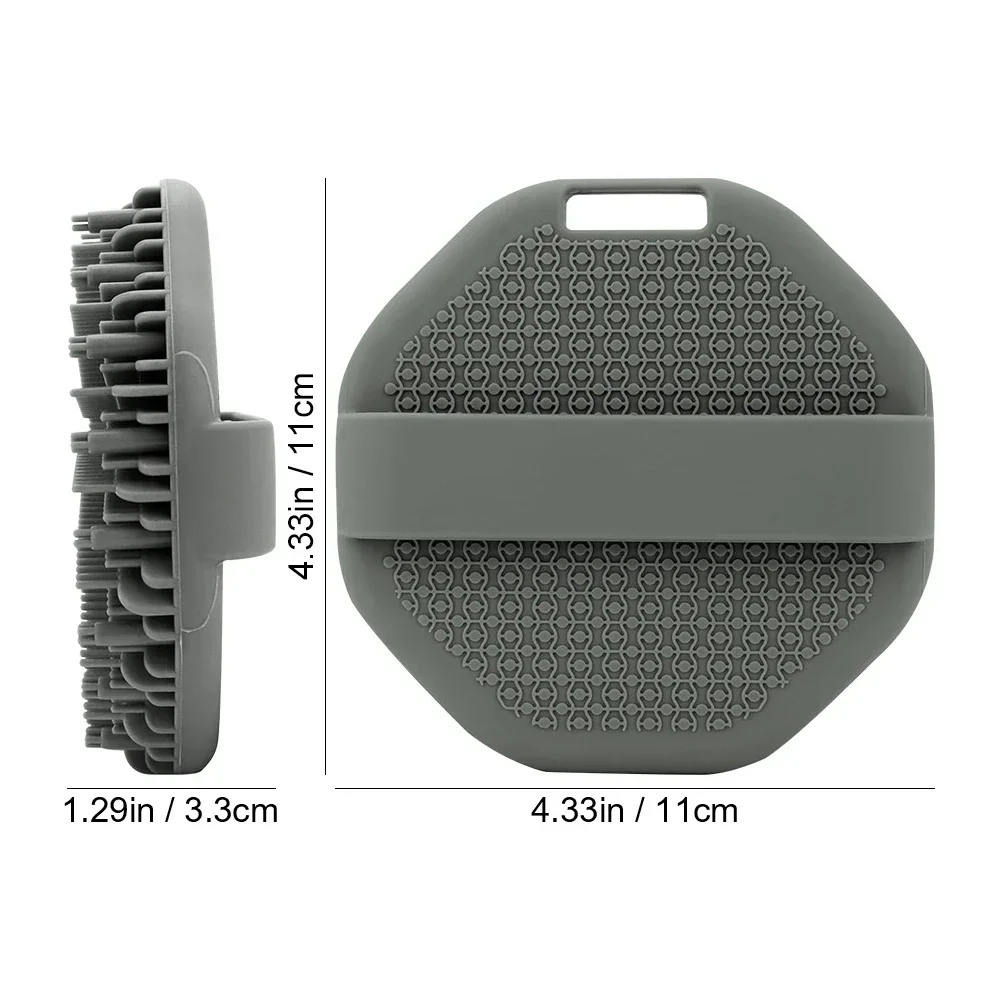 Scrubber Bath Brush With Ergonomic Shower Massage Cleaning Soft Silicone Body Handle Portable Exfoliating Home Tool