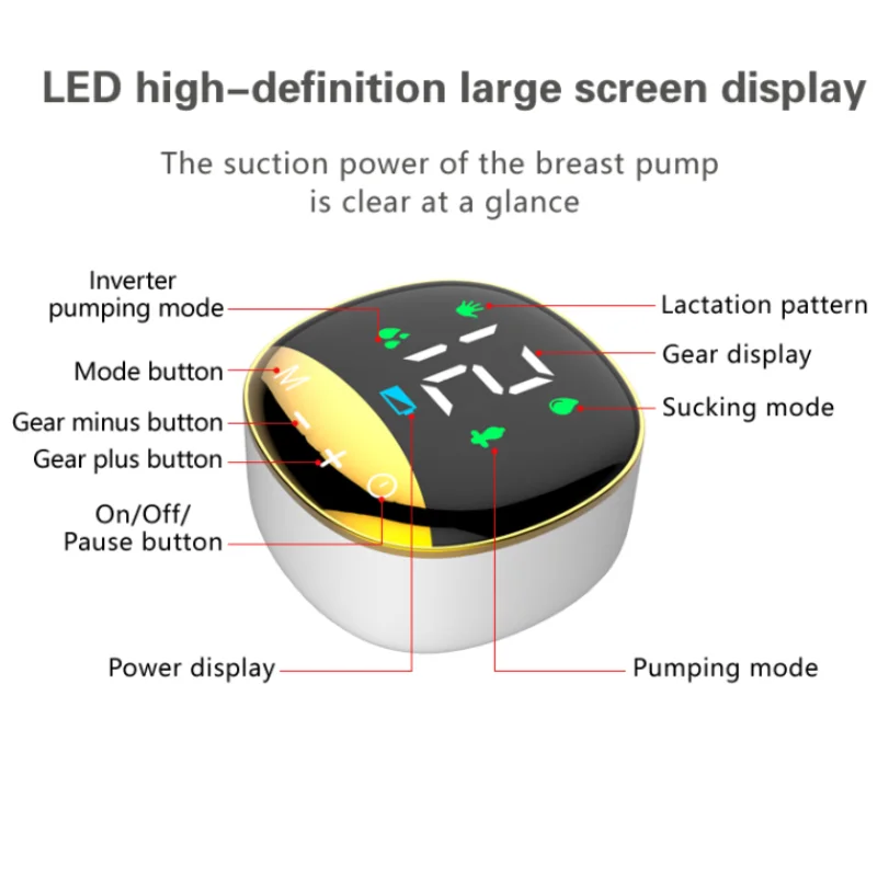 Electric breast pump Rechargeable Portable Wireless Anti Backflow Breast Pump Intelligent Hands-free Electric Breast Pump Breastfeeding