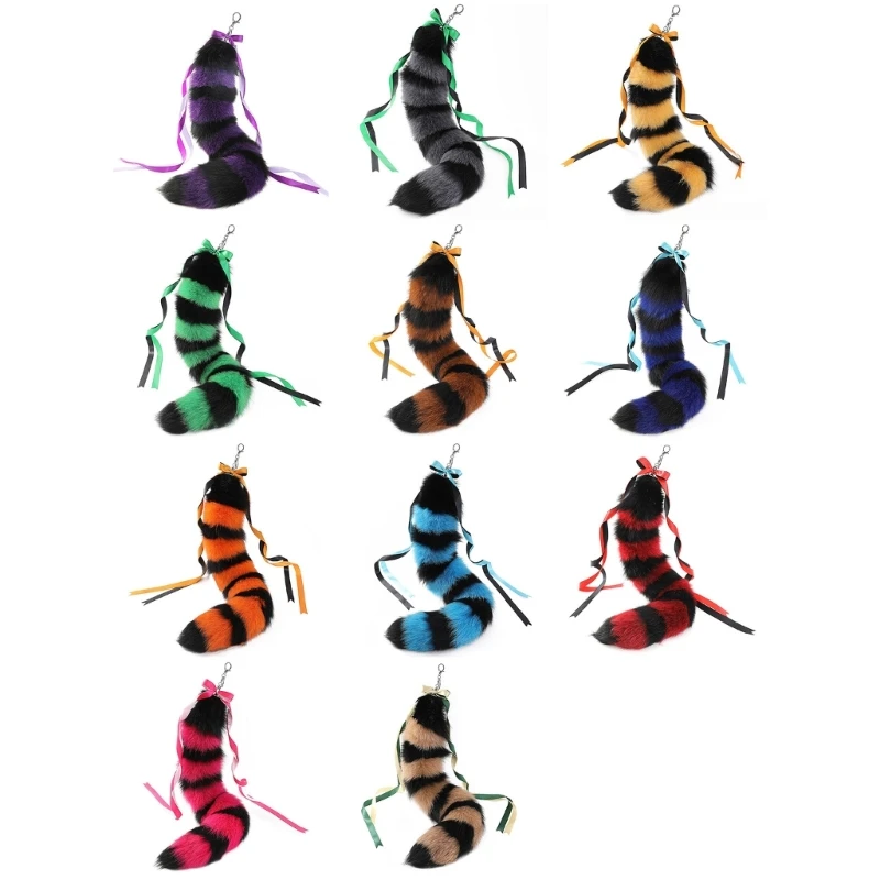 Plush Tail Charm Key Holder Keyring Pendant Decorations Purse Bag Charm