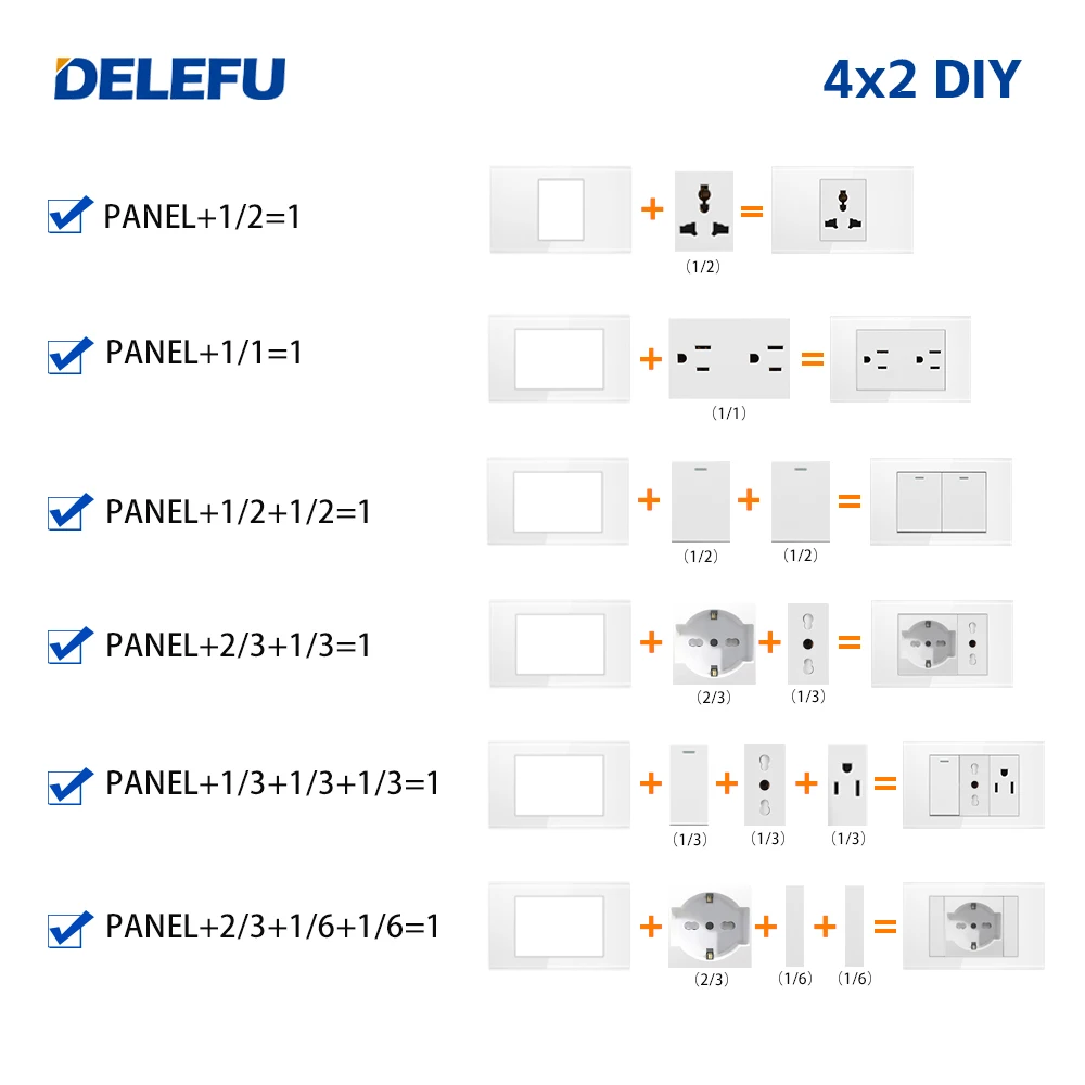 DELEFU المقبس الإيطالي لتقوم بها بنفسك السبورة USB...
