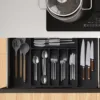 Silverware Drawer Organizer, Expandable Utensil Tray for Kitchen, Adjustable Flatware and Cutlery Holder for Spoons Forks Knives 4