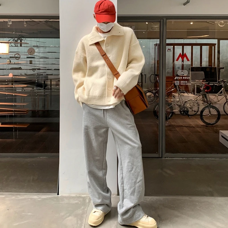 Men's Kit Cardigun, Men's Design, Fashion, Spring, Tubneck Design Cardigun, Sweaters, Outcoat, Jacket