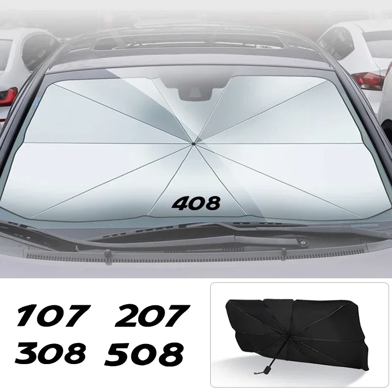 Car Windshield Sunshade Umbrella For Peugeot 206 207 208 301 307 308 406 407 408 508 2008 3008 5008 108 607 4008 Rifter 107 306