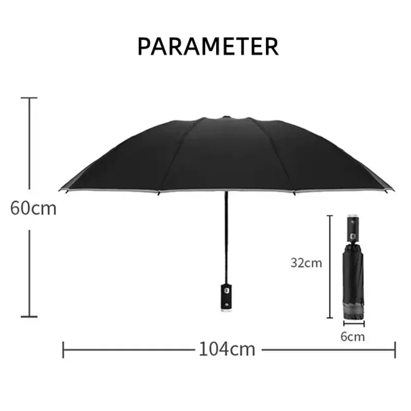 Automatic Reflective Stripe Reverse Led Light Windproof Umbrella For Tesla Model Y Model 3 X S Roadster