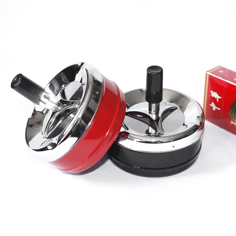 Portable Round Spinning Ashtray Cigarette Ash Stainless Steel Ashtray Housewares Spinning with Cover WF1015 cigarettes ashtray portable ashtray stainless steel ashtray metal ashtray