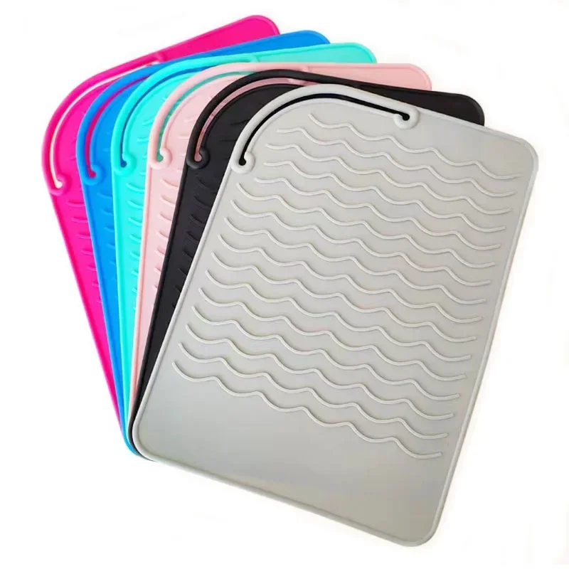 Portable Silicone Heat Resistant Mat Hair Straightener Curler Insulation Pad Non-Slip Anti Heat Mat Hair Styling Tool For Travel 5