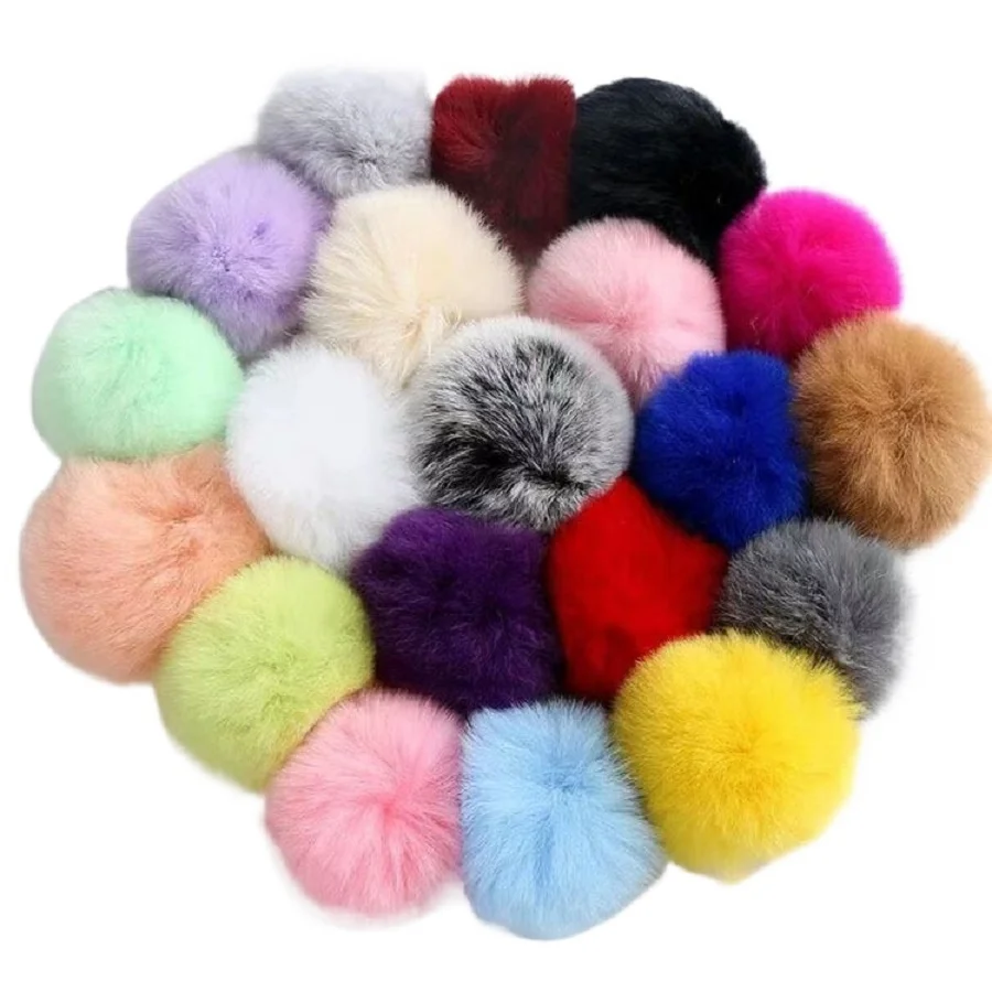 5pcs-Imitate-Rabbit-Fur-Pompon-Ball-5cm-Christmas-Pom-Pom-Keychain-Car ...