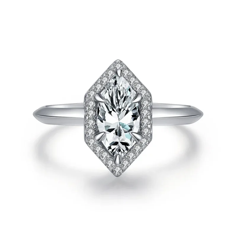 

DR2 Crystal Zircon Rings for Women Accessories Moissanite Ring Valentines Day Gift Jewelry Anillos Mujer