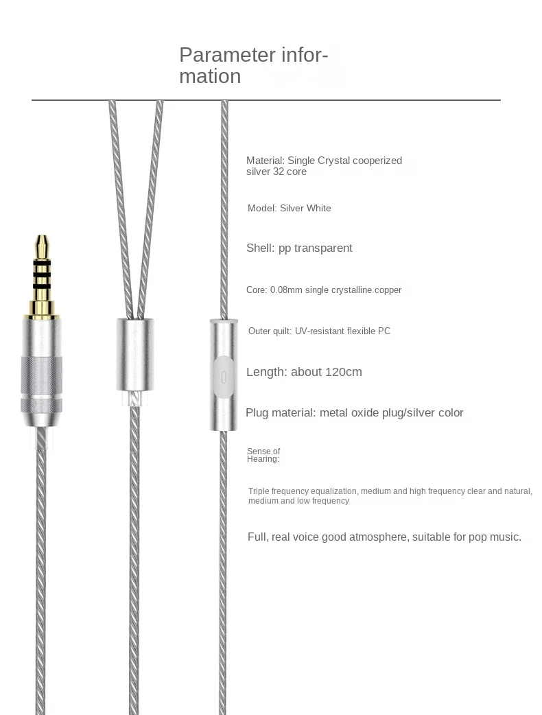 Smabat ヘッドセット,高精細m4,3.5mm,コネクタと交換可能なケーブル