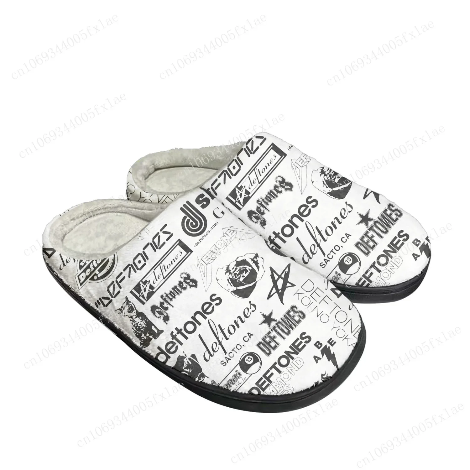 D-Deftones Metal Art Rock Band Home Cotton Custom Slippers Men Women Sandals Plush Bedroom Casual Keep Warm Shoe Thermal Slipper