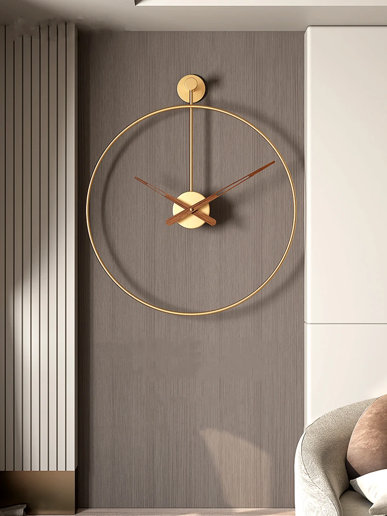 Description Picture 5 of itemNordic Large Wall Clock Modern Round Metal Silent Wall Decor Watch Indoor Kitchen Living Room Home Office Decoration Wall Clocks