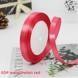 Elegant Satin Ribbon Tapes for Crafting and Decorative Gift Wrapping - 25 Yards, Multiple Widths (65 watermelon red)