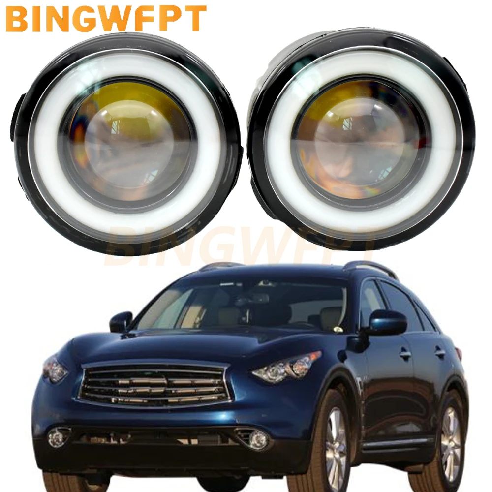 2x Super Bright Led Fog Light Lights With Angel Eye For Infiniti Qx