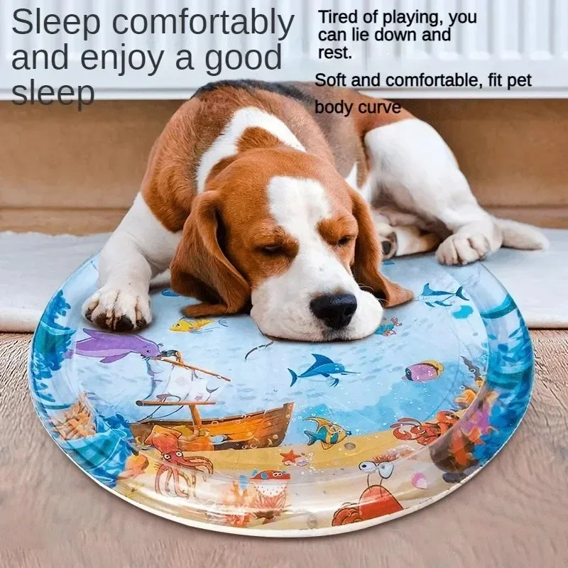 시원한 반려동물 물 침대 쿠션, 아이스 패드, 강아지, 고양이, 반려동물용 수면 사각 매트, 감각 놀이 매트, 반려동물 용품, 여름 
