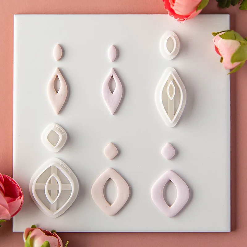 Geometry Series Simple Shape Polymer Clay Earring Cutting Molds Lace Hollow Jewelry Pendant Clay Cutters DIY Decoration Making,polymer clay cutter
