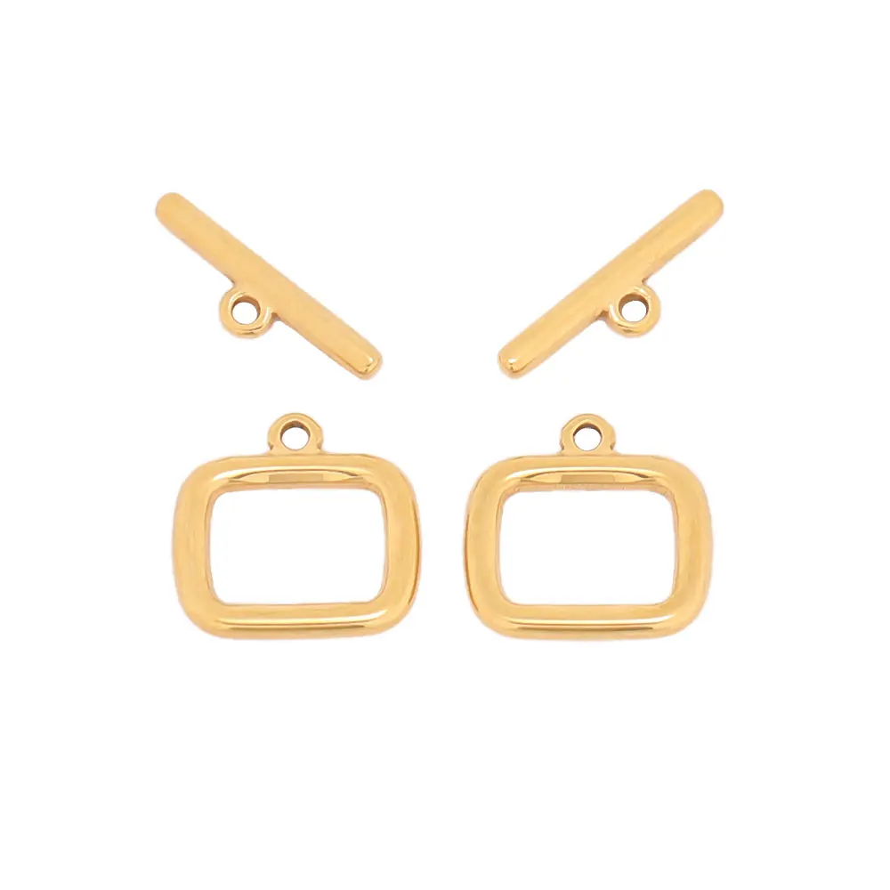 

5 Sets Stainless Steel OT Toggles Clasps Rectangle Carved Necklaces Bracelets Connectors Hooks DIY Jewelry Accessories Findings