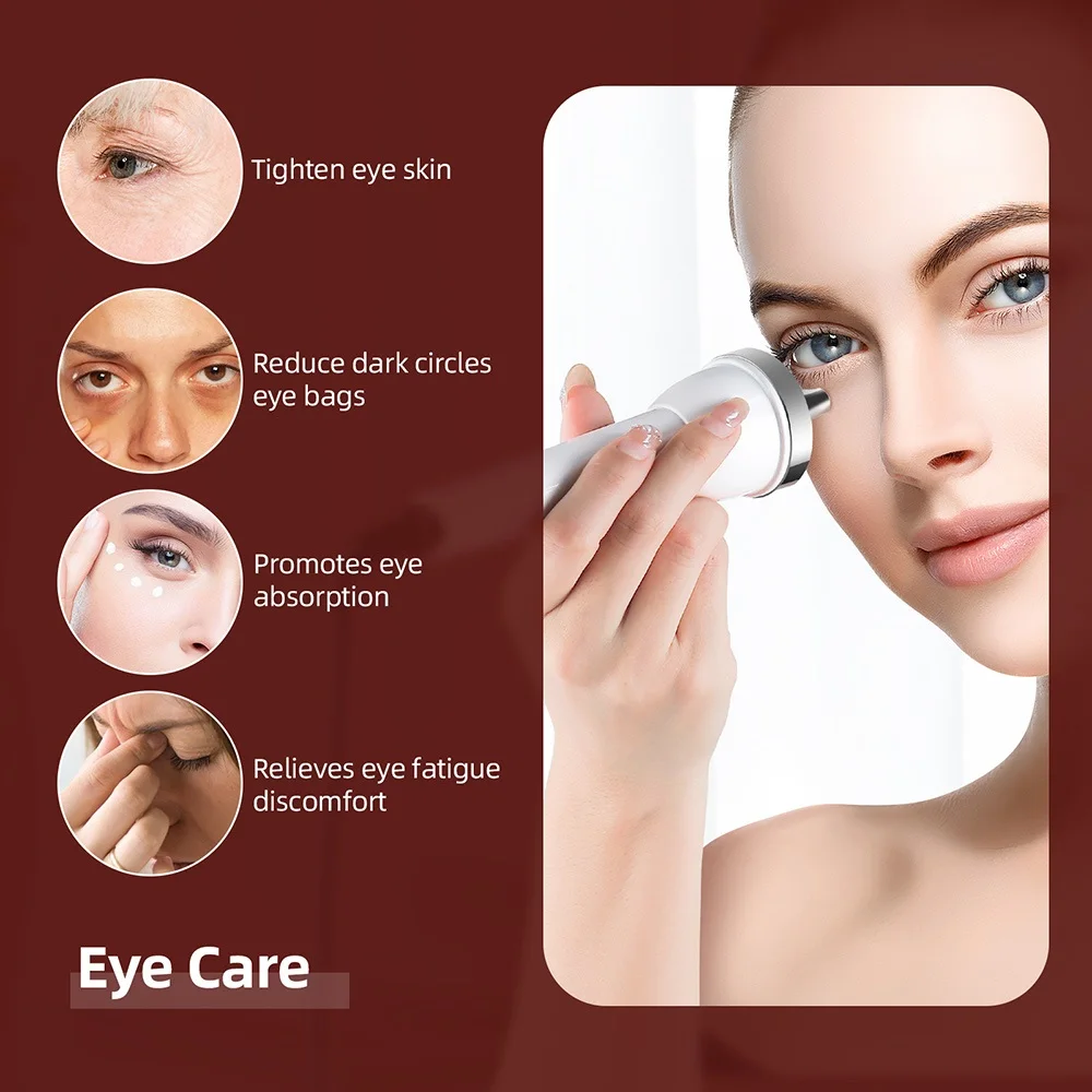2 IN 1 Ultrasonic Facial Eye Care Machine High Frequency Ultrasound Tightening Anti Wrinkle Skin Deep Cleaning Beauty Massager 5