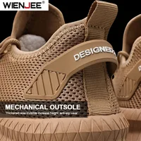 Baskets décontractées antidérapantes pour hommes, respirantes, pour Jogging en plein air, entraînement, randonnée, sport, course en plein air, chaussures à lacets en tricot tissé 3