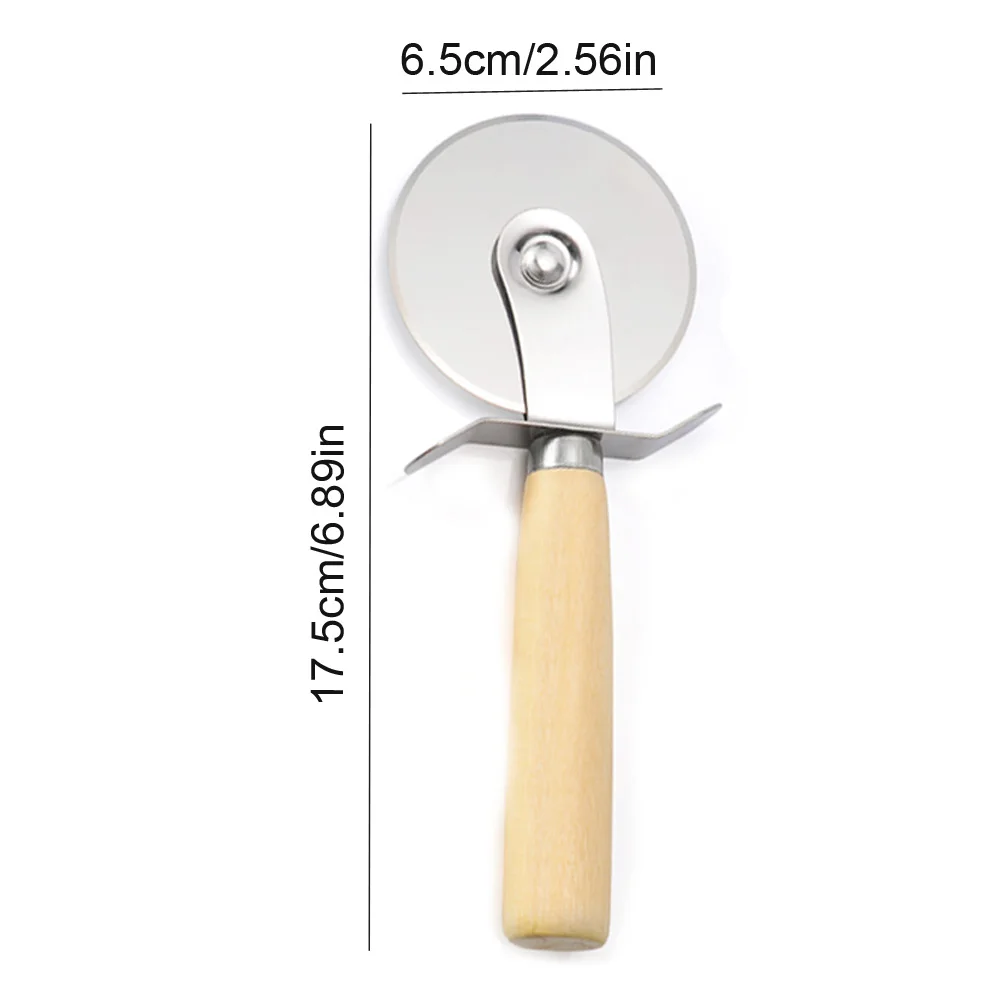Stainless steel Pizza Cutters Wheel Knife Wooden Handle Pancake Cutter Roller For Baking and Cutting kitchen tools pizza cutter roller cutter pizza knife