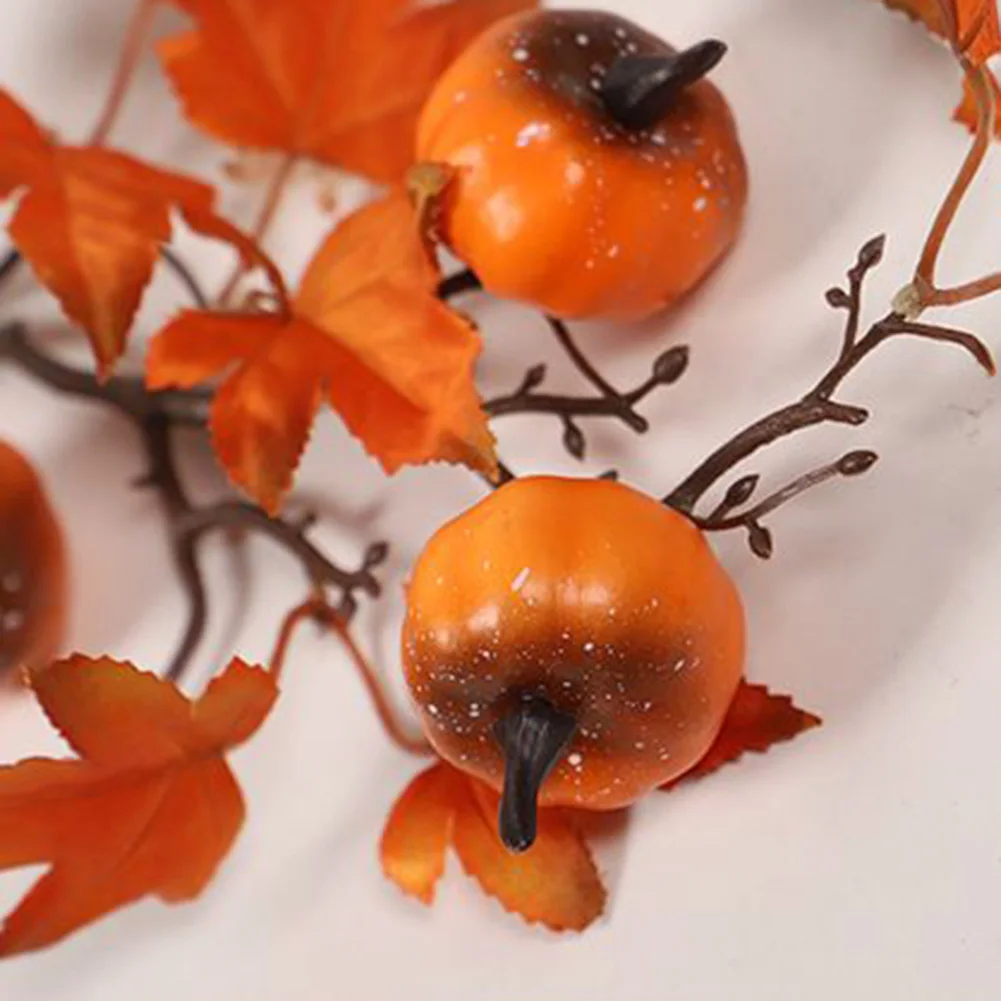 Kürbis-Herbststiele für Vasen, künstliche Ahornblätter, Zweige, künstliche Beerenpicks, Ahornblätter, Zweige, Halloween-Dekoration – Detail 13