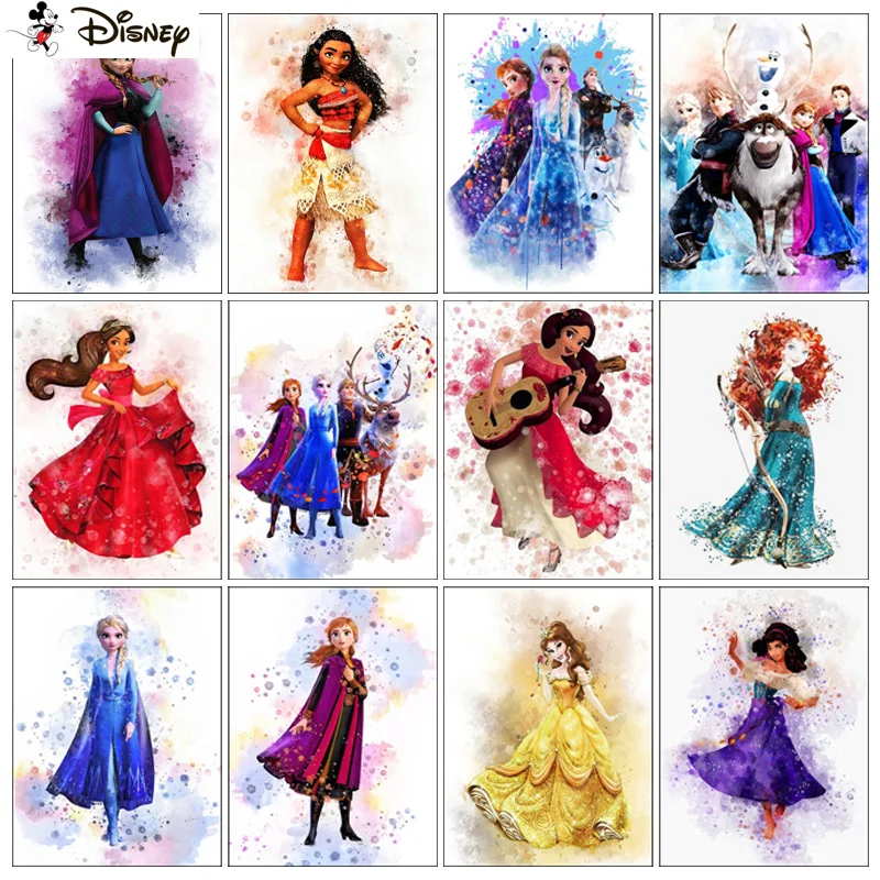 Disney Paint With Diamond Ricamo "Cartoon Princess" Diamond Painting Full Square Round Picture Of Rhinestone Decor