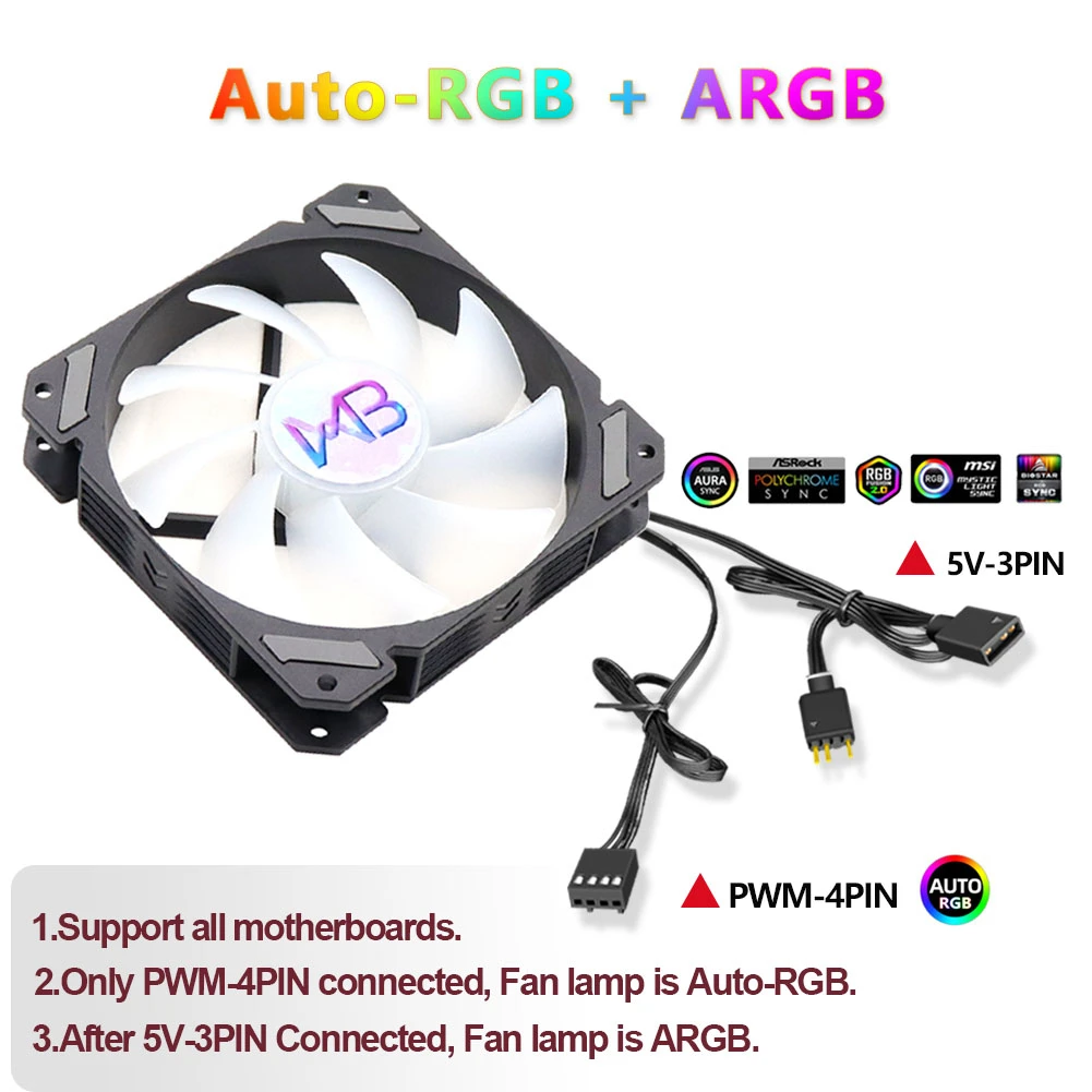 4 tubos de calor, PWM, 4PIN, 120mm,