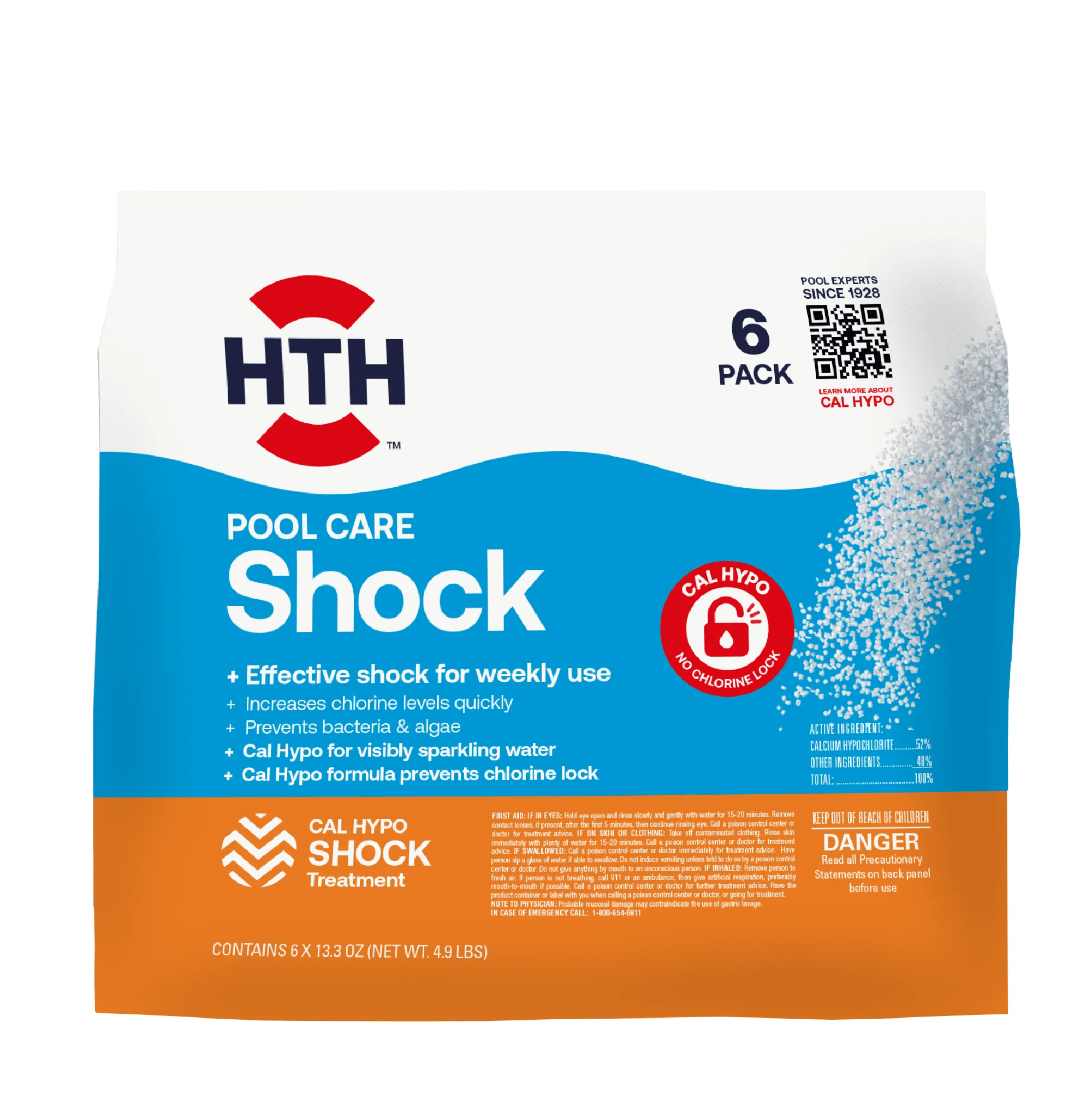 

2024 USA Pool Care Shock for Swimming Pools, Granules, 6 Pack, 13.3 oz