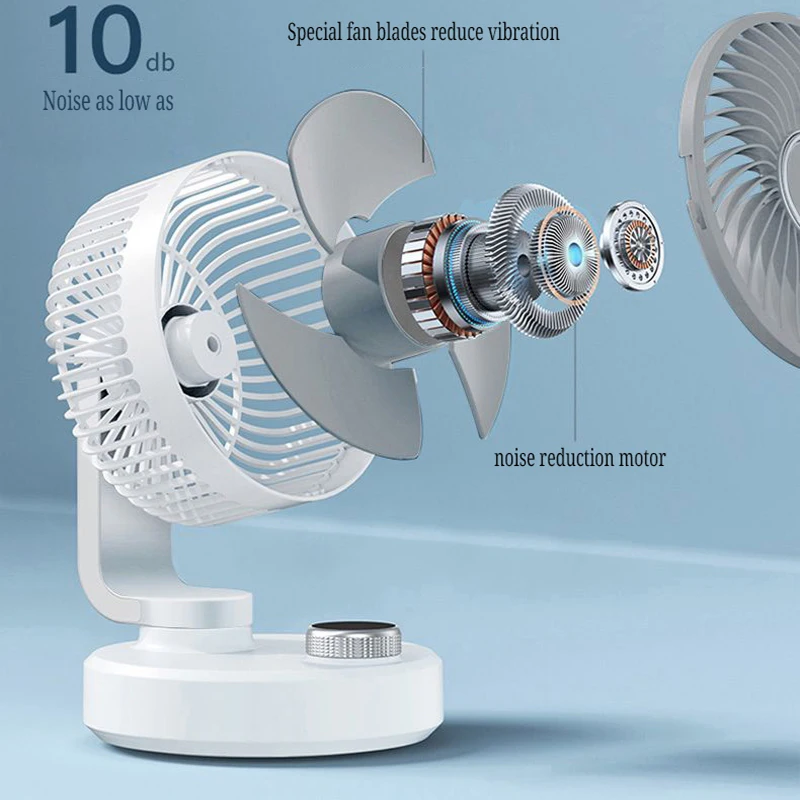 Cafele Ventilador de Mesa Balanço Automático Ventilador Usb Recarregável Engrenagens Mudo Resfriamento Rápido Gadgets Legais para o Verão Bateria de Longa Duração Novo em Folha - Imagem 5