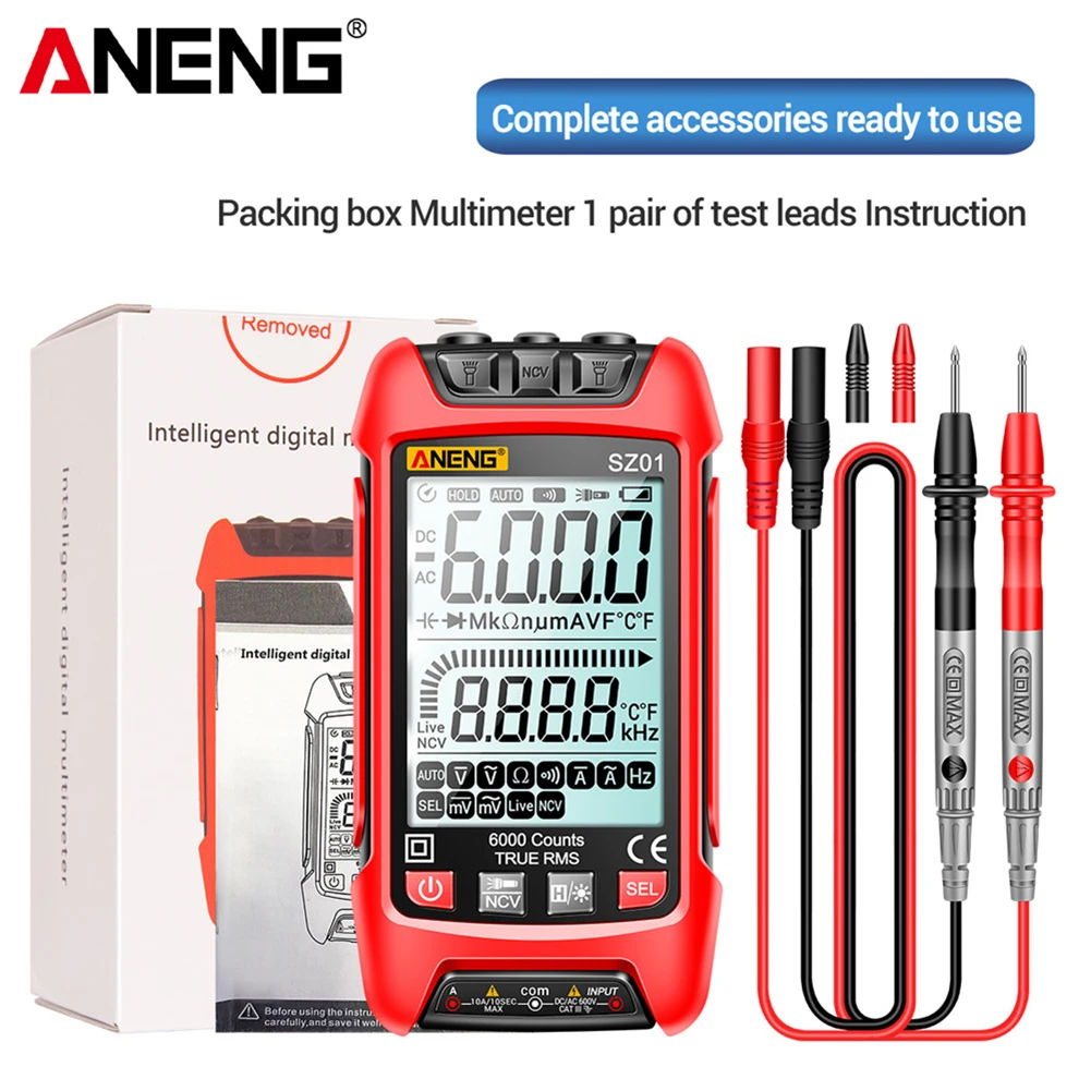 Portable Mini Functional Signal Generator 6000 Counts Multimeter Mastfuyi  FY123 True RMS Digital Multimeter 600V AC/DC Voltage Current Resistance