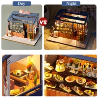Wooden Doll House Casa Diy  Miniature Dollhouse 3D Puzzle Assembly Building Toys With Furniture LED Lights For Children Gifts 3