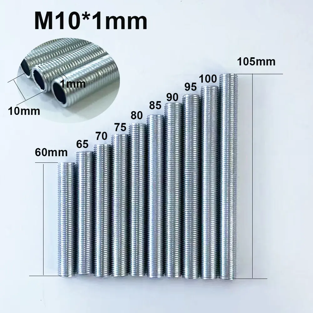 Aluminum Alloy Tube Long Threaded Tube Screw Hollow Iron For Lamp Holder Fixing Metal Lighting Accessories