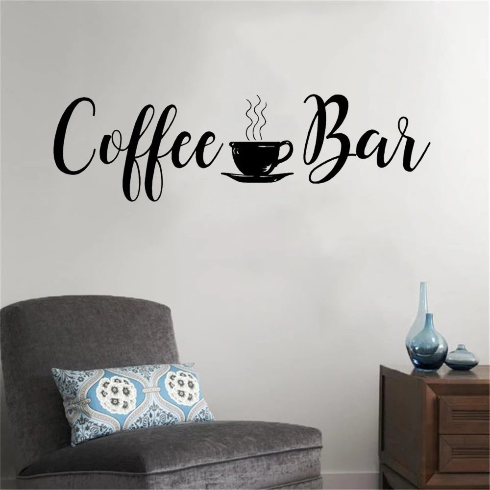 Coffee Bar Quotes Wall Decal Kitchen Home Wall Decor Vinyl Sticker Vinyl Design Coffee Bar Mural Wallpaper