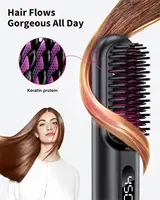 Cordless Hair Straightener Portable Brush 30s Fast Heating 10000mAh Rechargeable 300 Million Negative Ions Straightening Comb 2