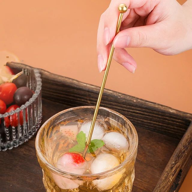 Coffee and Cocktail Stirrers, Reusable Plastic Drink Stirrer Sticks, 100  Ball Head Swizzle Sticks, Use as a Cocktail Garnish or Cake Pop Stick, and