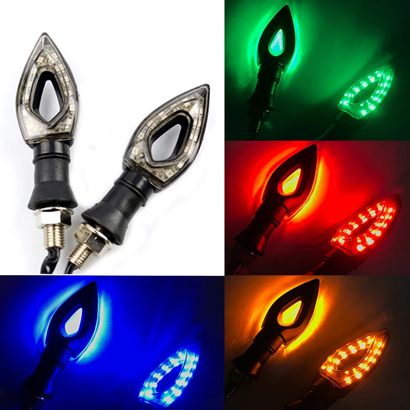4Pcs Motorcycle Heart Shape Universal 12 LED Turn Signals Short Turn Signal  Lights Indicator Blinkers Flashers Amber Color - AliExpress