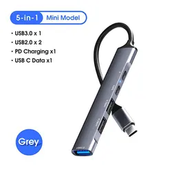 New 5 In 1 Multifunctional USB C Hub Splitter Type-C Adapter Converter Type-C To PD USB-C USB2.0 USB 3.0 Charging Station