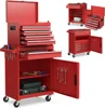 Goplus Tool Chest, 5-Drawer Rolling Tool Storage Cabinet with Detachable Top Tool Box, Liner, Universal Lockable Wheels, 6