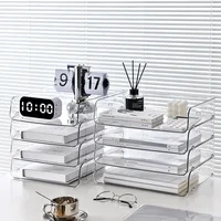 Acrylic Desk Organizers and Accessories, Storage Box for Pens, Files, Office, Makeup, Books, Profiles, 1 Pack 2