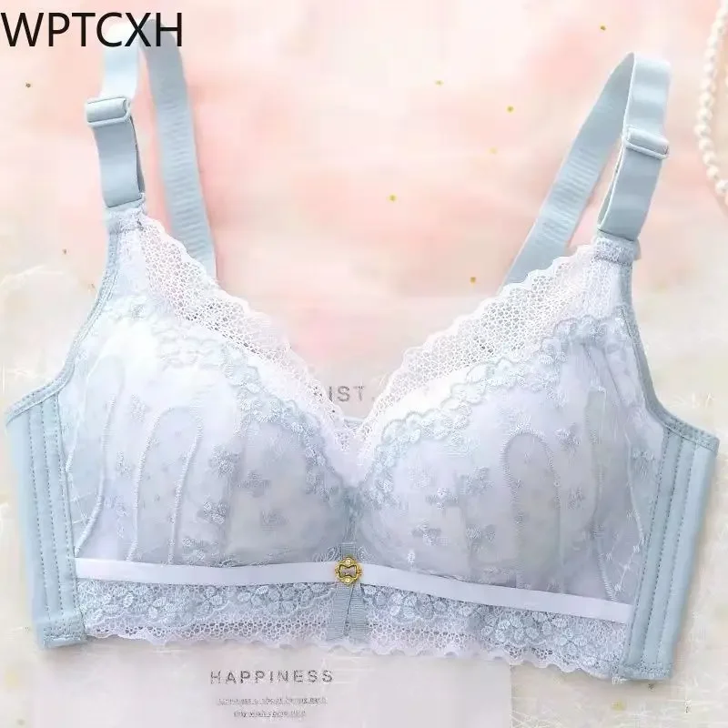 

Women's Bra Without Underwire Push-up Brassiere Young Ladies Lingerie Lift Breast Adjustable Sweet Girls Sexy Lace Underwear