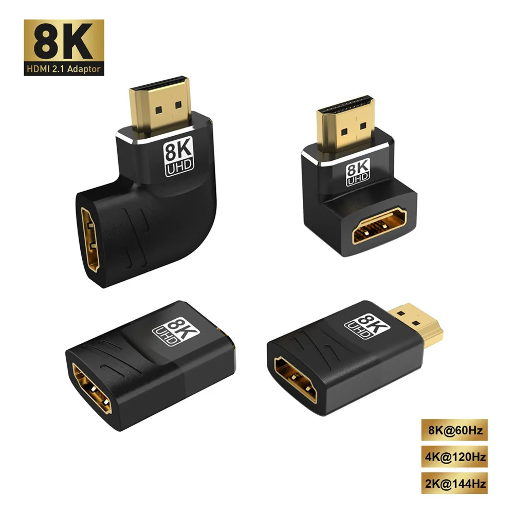 8k hdmi-adaptador de ângulo reto de 90 graus hdmi 270 graus hdmi 4k @ 120hz conector de cotovelo hdmi conector de extensão hdmi