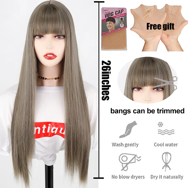 Synthetic Hair Pink and Black Wig Two layers of Wigs Long Straight hair Cosplay Wig Two Tone Ombre Color Women Wigs Lolita Wig P4/27