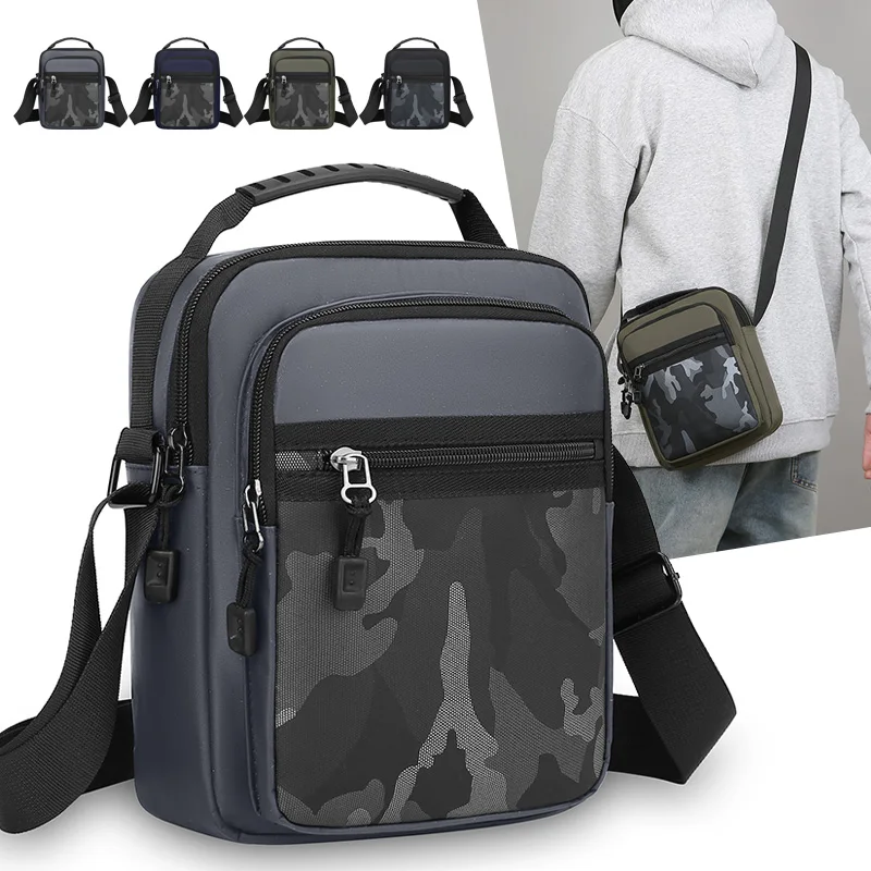 Men's crossbody bag, shoulder bag, vintage handbag, business bag, briefcase, with handle and adjustable shoulder strap