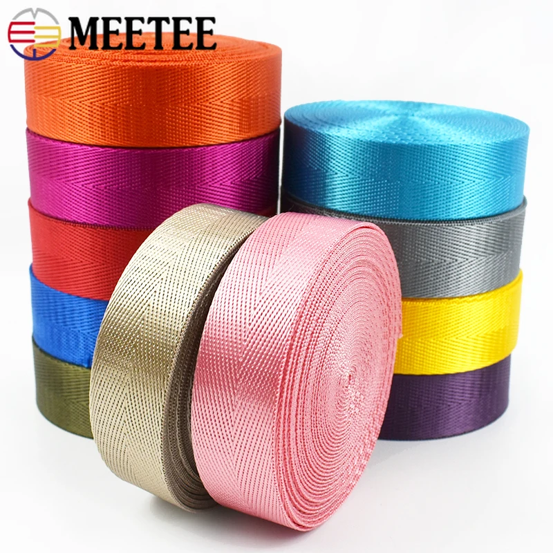 สายรัดไนลอน Meetee ยาว 10 เมตร ขนาด 20-50 มม. สำหรับกระเป๋าเป้ สายสะพายกระเป๋าถือ เข็มขัดนิรภัย ปลอกคอสุนัข สายเชื่อมต่อ อุปกรณ์เสริมสำหรับงานเย็บ 1